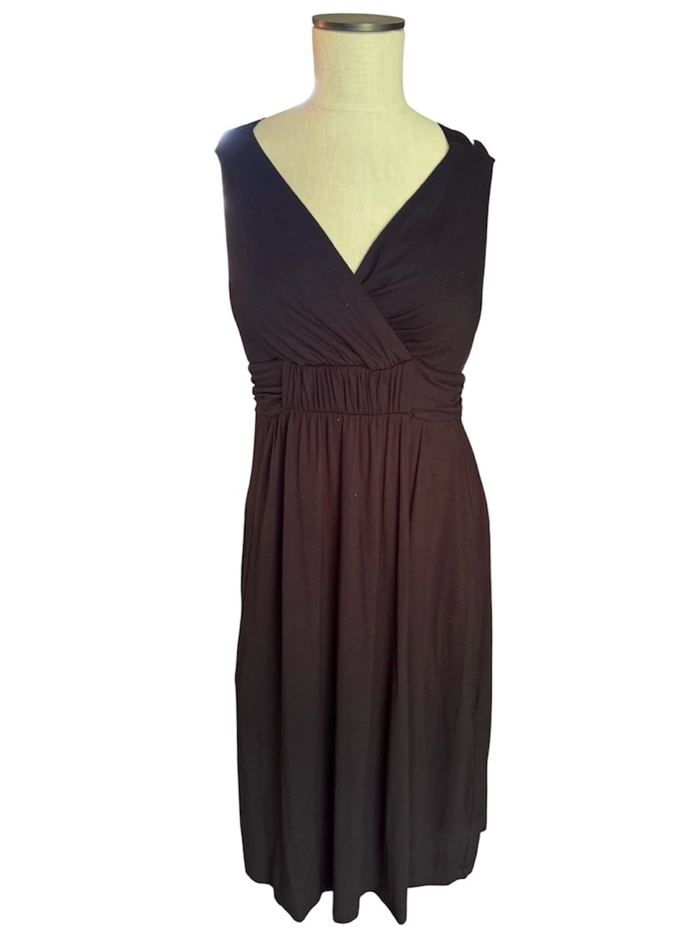 NWT SOMA Black Cross Back Strap Bra Dress Smocked Waist Medium Support Sz S